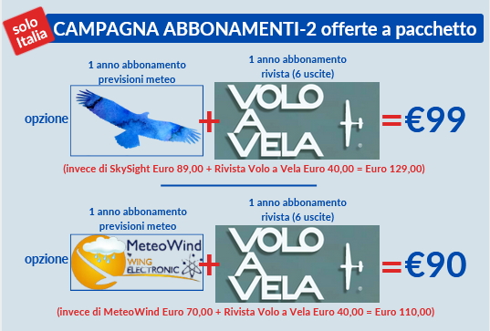 Offerta bundle campagna abbonamenti rivista Volo a Vela + SkySight + Meteo